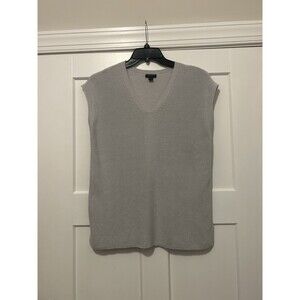 J. Jill Wearever Collection Small Petite Sweater Gray Tunic Sleeveless Pullover